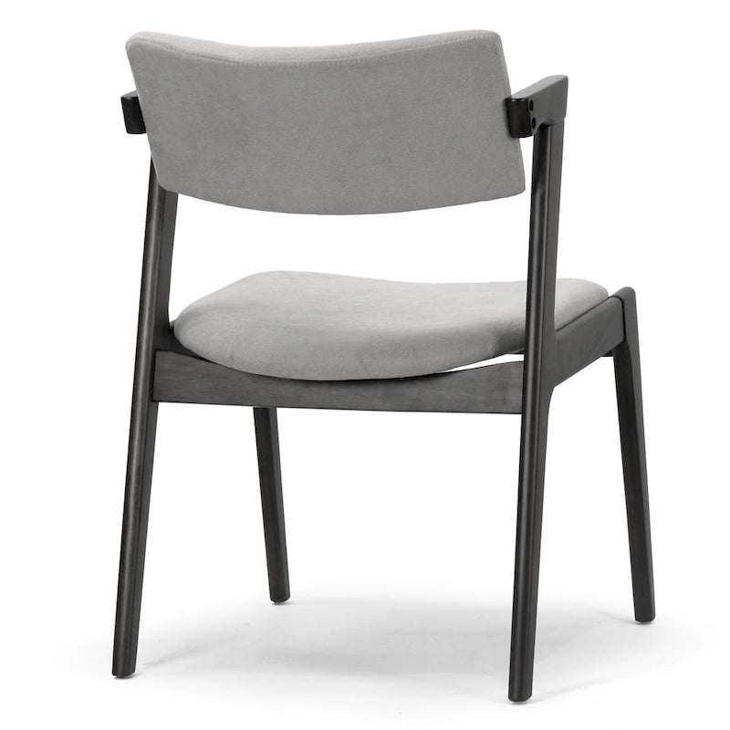 Set of 2 Retro Modern Black Wood Wing Chair