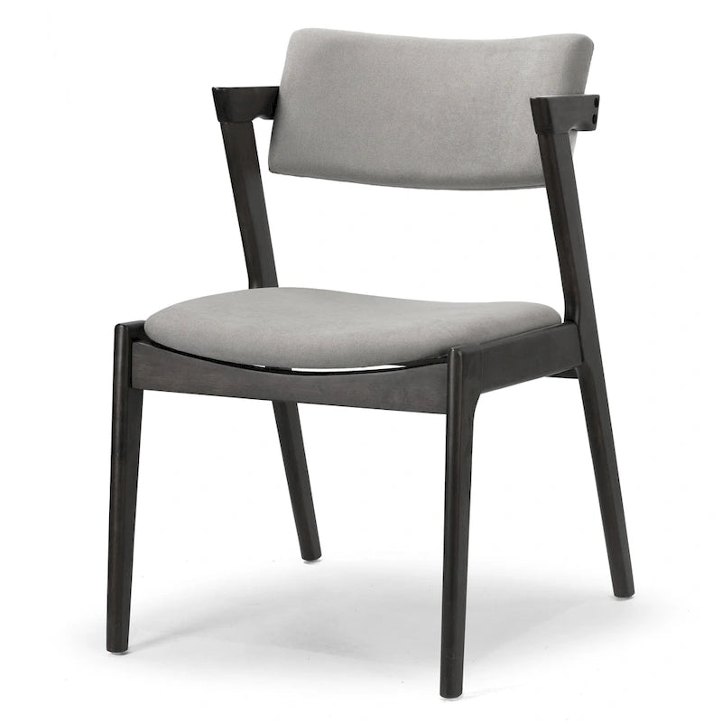 Set of 2 Retro Modern Black Wood Wing Chair