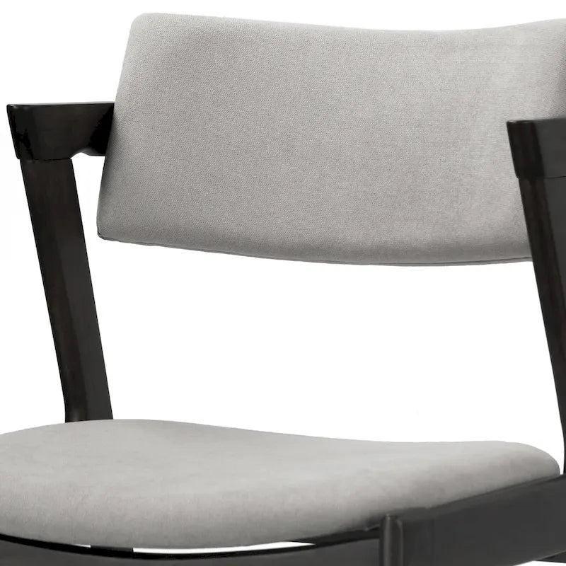 Set of 2 Retro Modern Black Wood Wing Chair