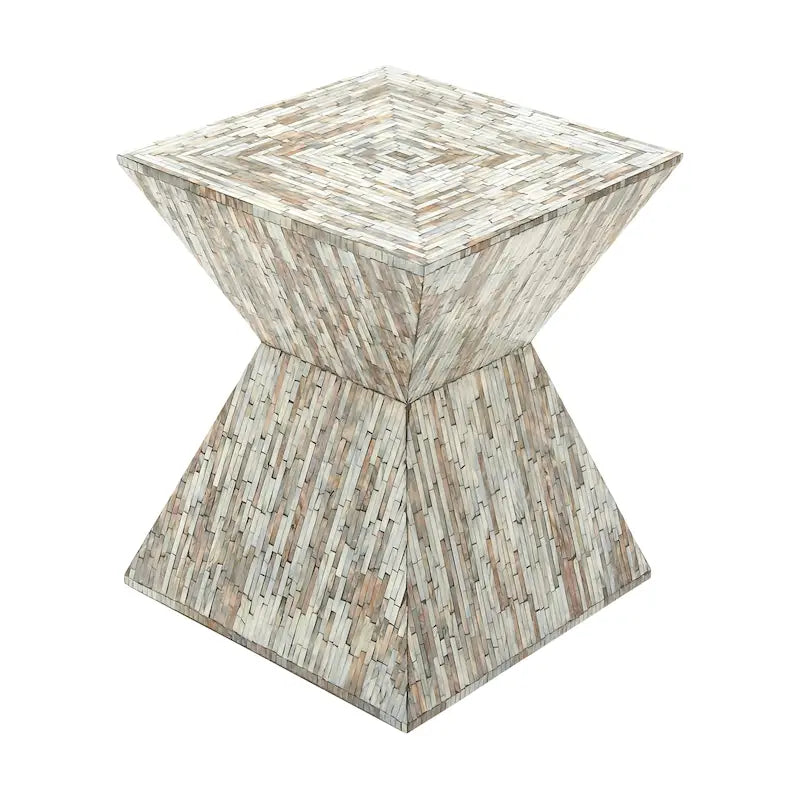 Handmade Hourglass Shaped Accent Table - Gray or Beige