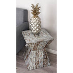 Handmade Hourglass Shaped Accent Table - Gray or Beige