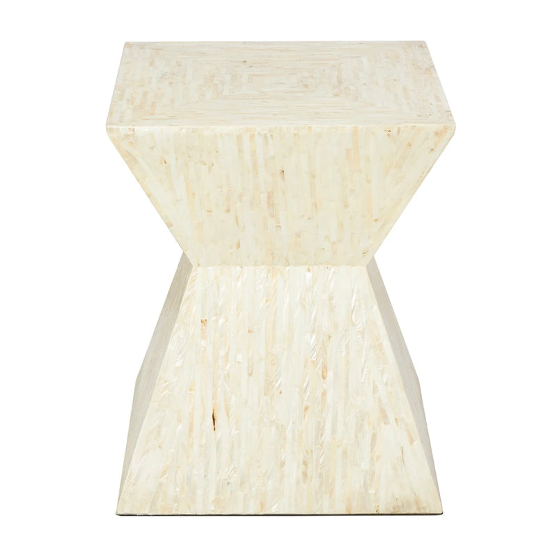 Handmade Hourglass Shaped Accent Table - Gray or Beige