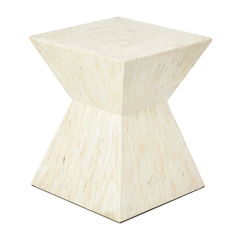 Handmade Hourglass Shaped Accent Table - Gray or Beige