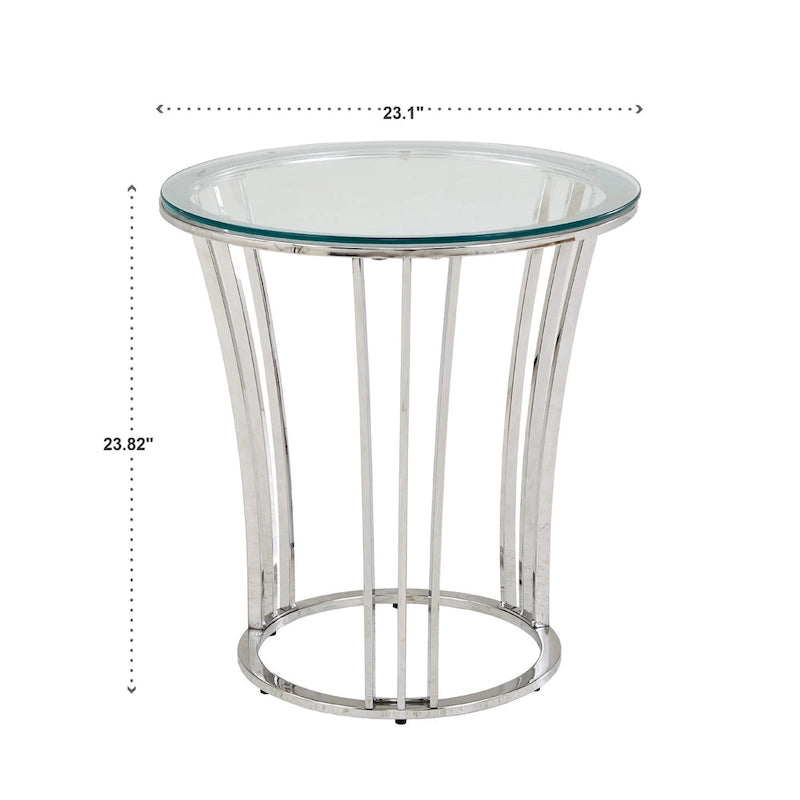 Cottbus Chrome Finish Coffee Table with Glass Top