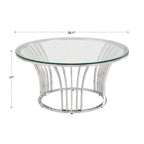 Cottbus Chrome Finish Coffee Table with Glass Top