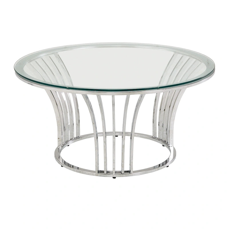 Cottbus Chrome Finish Coffee Table with Glass Top