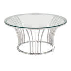 Cottbus Chrome Finish Coffee Table with Glass Top