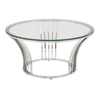 Cottbus Chrome Finish Coffee Table with Glass Top
