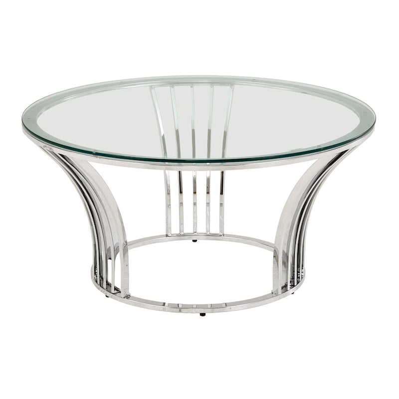 Cottbus Chrome Finish Coffee Table with Glass Top