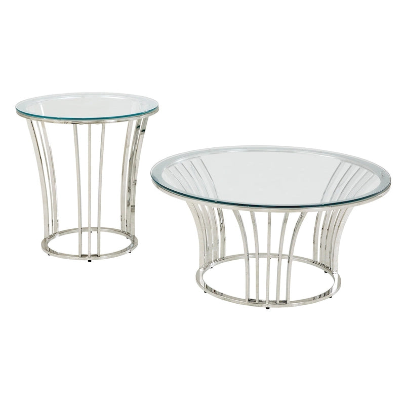 Cottbus Chrome Finish Coffee Table with Glass Top