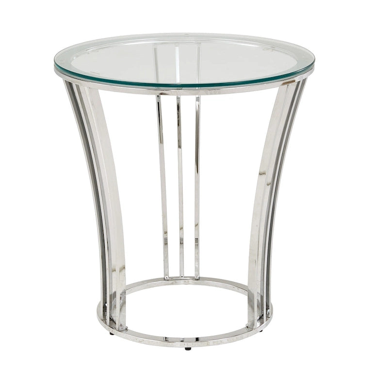 Cottbus Chrome Finish Coffee Table with Glass Top