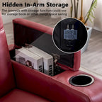 Leather Electric Power Recliner Chair with USB Ports and Cup Holders