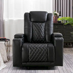 Leather Electric Power Recliner Chair with USB Ports and Cup Holders