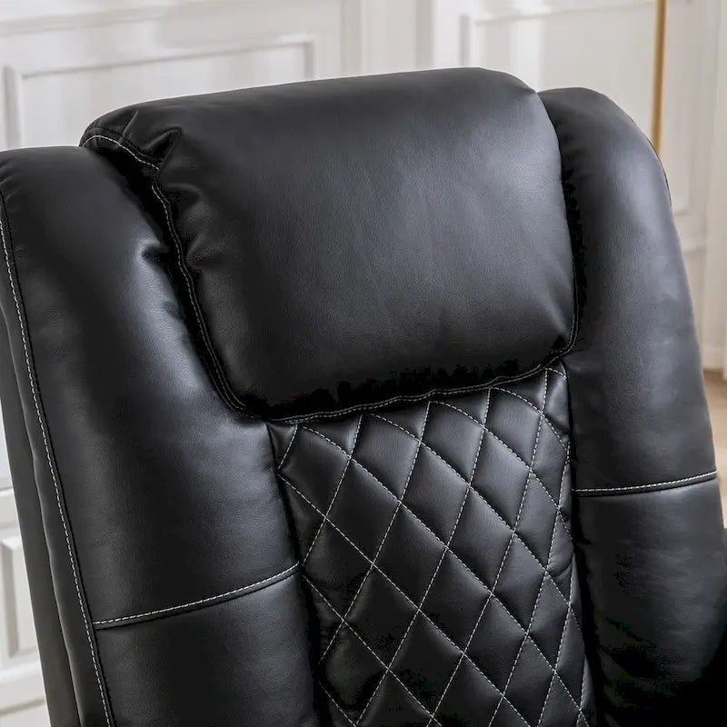 Leather Electric Power Recliner Chair with USB Ports and Cup Holders