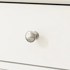 White Wood Sideboard Buffet Cabinet with Geometric Glass Doors and Drawers