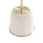 Round Pleated Leatherette End Table with Gold Steel Top