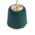 Round Pleated Leatherette End Table with Gold Steel Top