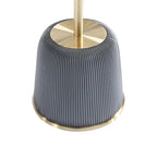 Round Pleated Leatherette End Table with Gold Steel Top