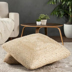  Faxon Textured Jute Pouf/ Floor Pillow