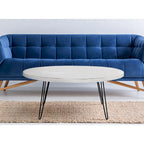 Raffles 44 Wood Oval Cocktail Table