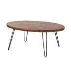 Raffles 44 Wood Oval Cocktail Table