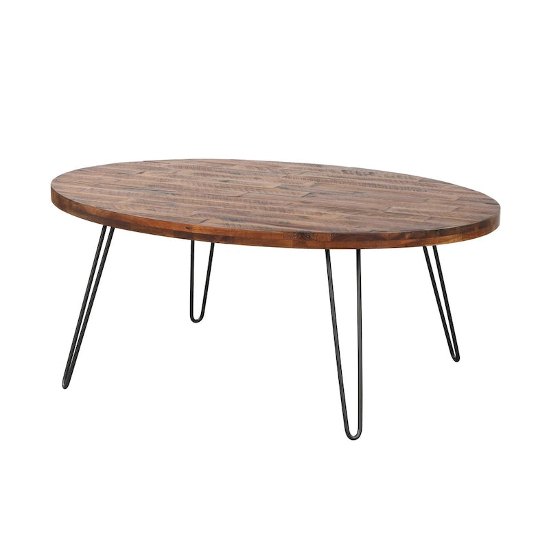Raffles 44 Wood Oval Cocktail Table