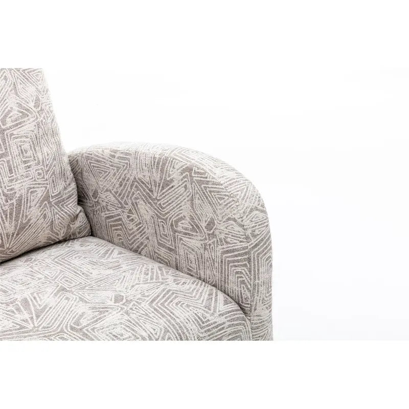 Upholstered High Back Rocking Chair with Solid Wood Base Leopard Teal