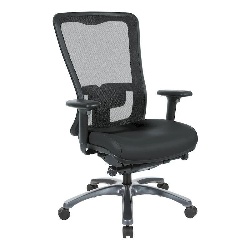 Sedia da ufficio ergonomica con schienale alto in rete e supporto lombare nera