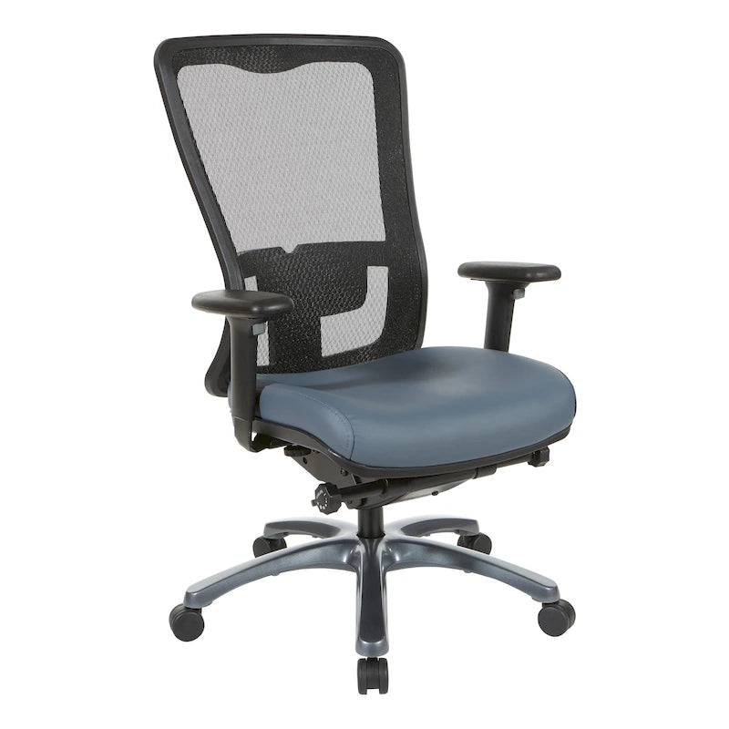 Sedia da ufficio ergonomica con schienale alto in rete e supporto lombare nera