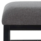 Open Shelf Entryway Bench with Padded Cushion and Metal Storage Rack