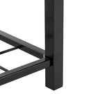 Open Shelf Entryway Bench with Padded Cushion and Metal Storage Rack