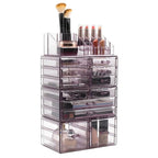 Custodia porta trucchi e gioielli con 12 cassetti e 16 scomparti - Set da 4 pezzi