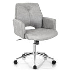 Modern Mid Back Tufted Office Chair Faux Leather Computer Desk Chair