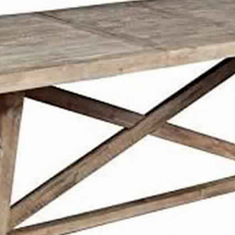 Rustic Extendable Solid Wood Dining Table with Removable Leaf, Weathered Brown