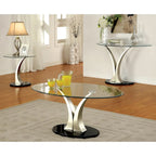 Modern Satin Plated Half-Moon Glass Top Sofa Console Table