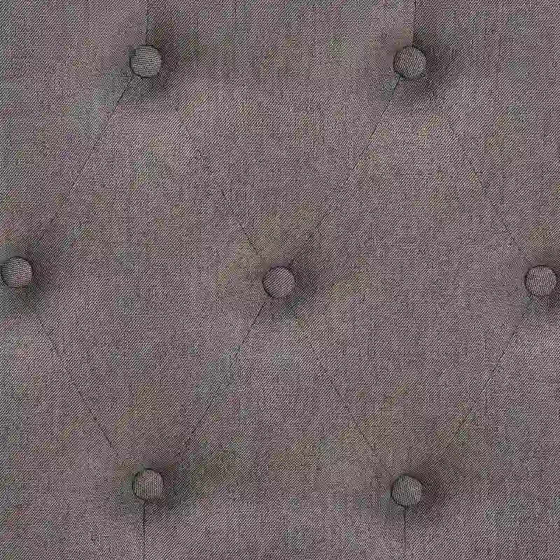 Mid-Century Modern Button Tufted Grey Fabric Upholstered Footstool Ottoman