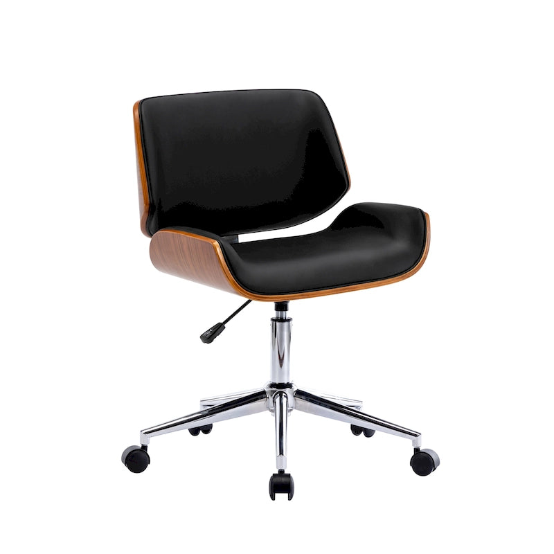 Sedia da ufficio Mid-Century in ecopelle