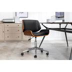 Sedia da ufficio Mid-Century in ecopelle