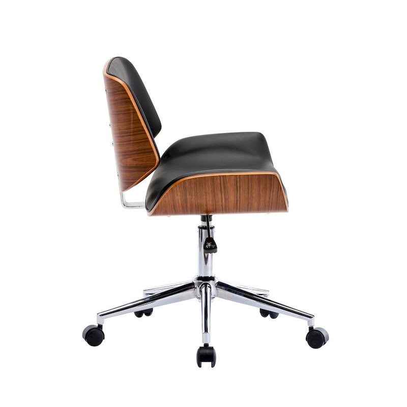 Sedia da ufficio Mid-Century in ecopelle