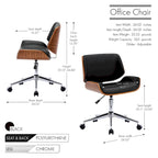 Sedia da ufficio Mid-Century in ecopelle