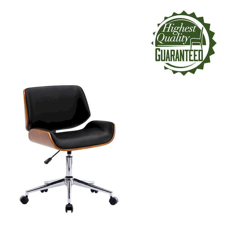 Sedia da ufficio Mid-Century in ecopelle