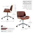 Sedia da ufficio Mid-Century in ecopelle