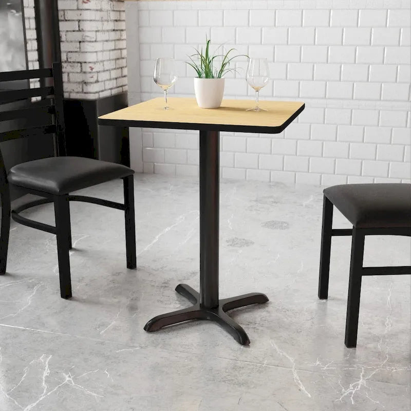 24 Square Laminate Table Top with 22 x 22 Table Height Base - 24W x 24D x 31.125H - 24W x 24D x 31.125H