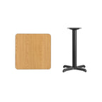 24 Square Laminate Table Top with 22 x 22 Table Height Base - 24W x 24D x 31.125H - 24W x 24D x 31.125H