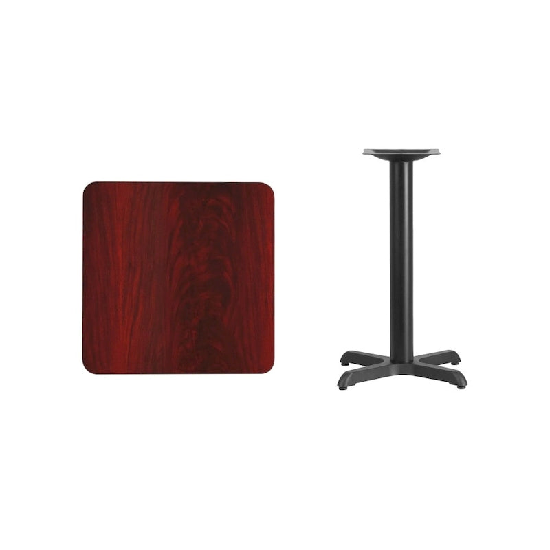 24 Square Laminate Table Top with 22 x 22 Table Height Base - 24W x 24D x 31.125H - 24W x 24D x 31.125H