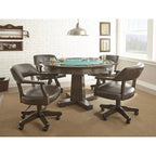 Dark Brown Faux Leather Adjustable Swivel Captain Chair with Casters