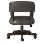 Dark Brown Faux Leather Adjustable Swivel Captain Chair with Casters