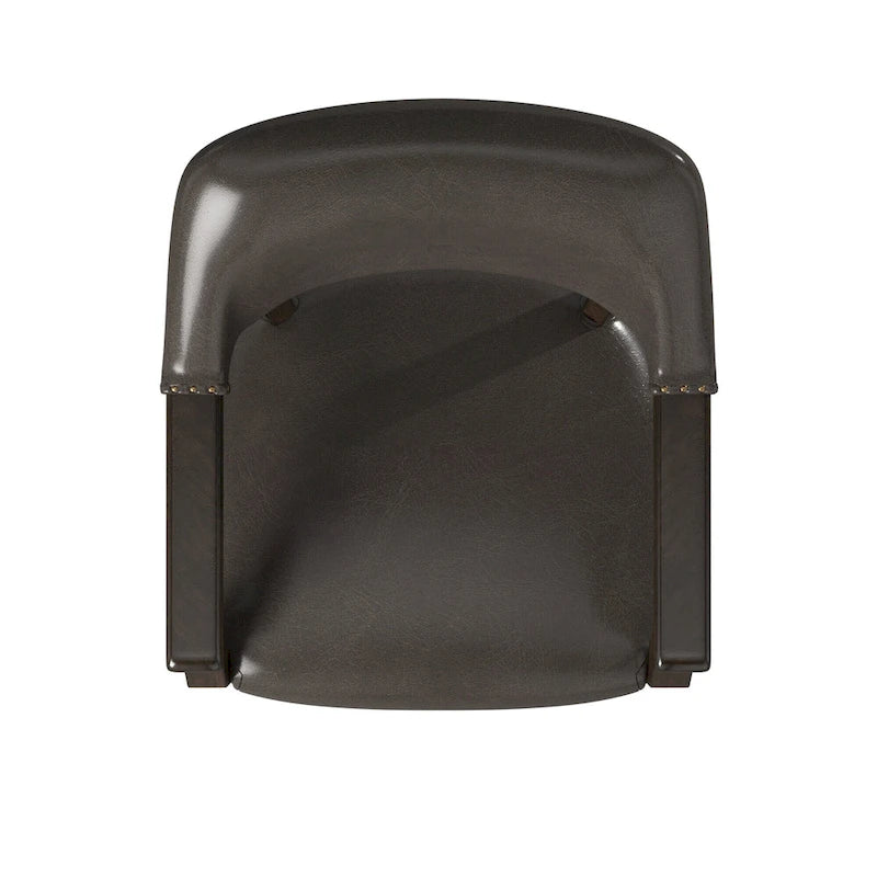 Dark Brown Faux Leather Adjustable Swivel Captain Chair with Casters