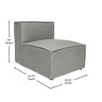 Poltrona centrale senza braccioli per divano modulare contemporaneo - 36.75P x 28.25L x 28H