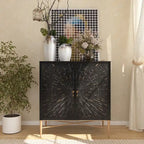 Clihome 2 Door Vintage Wood Buffet Storage Sideboard Accent Cabinet